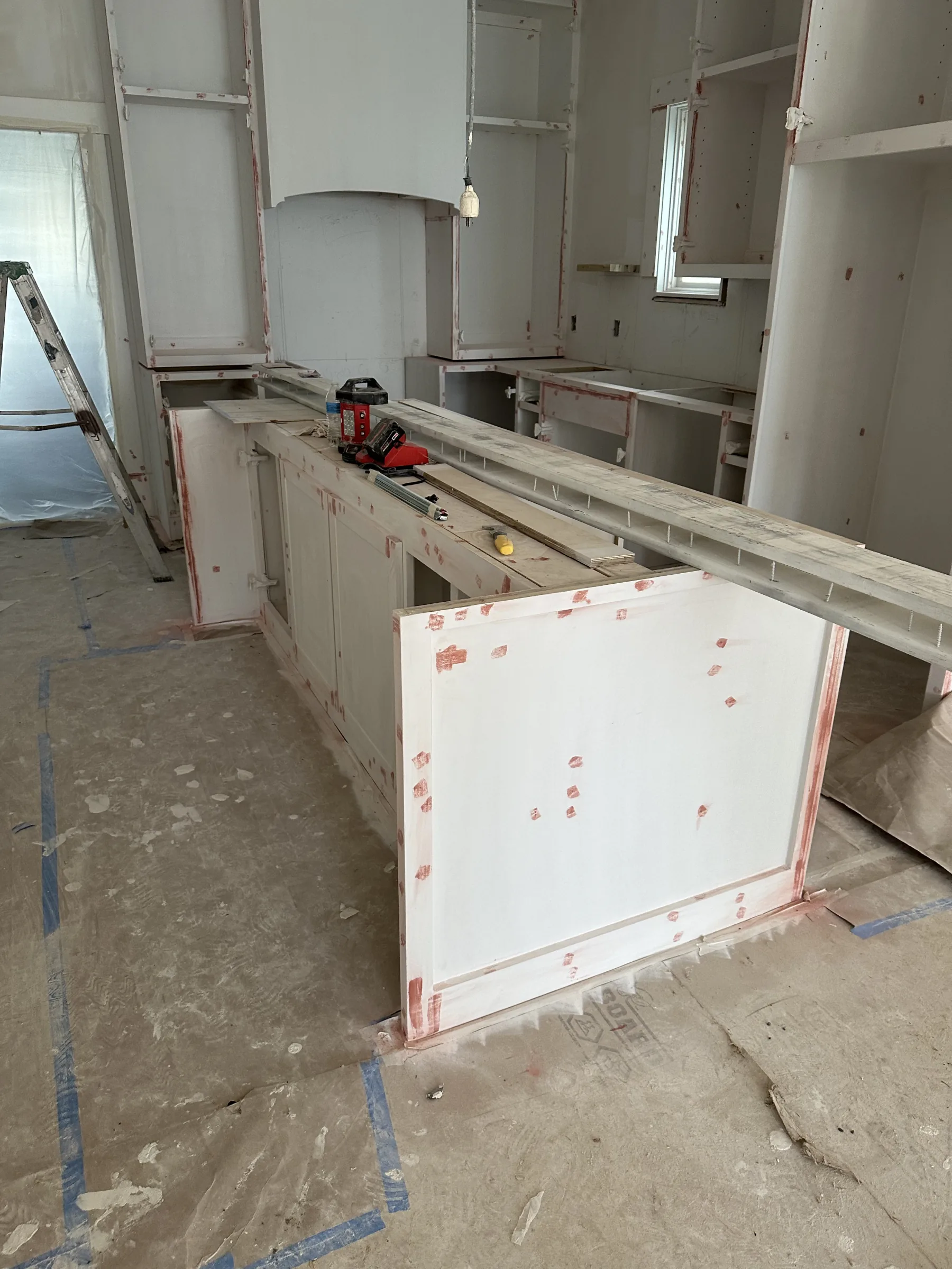 Kitchen cabinetry and island installation