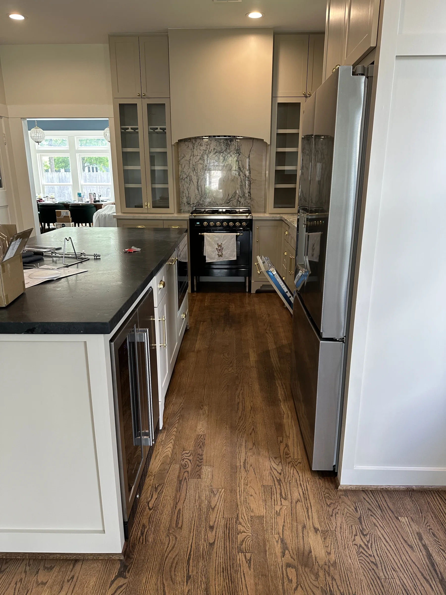 View across the remodeled kitchen