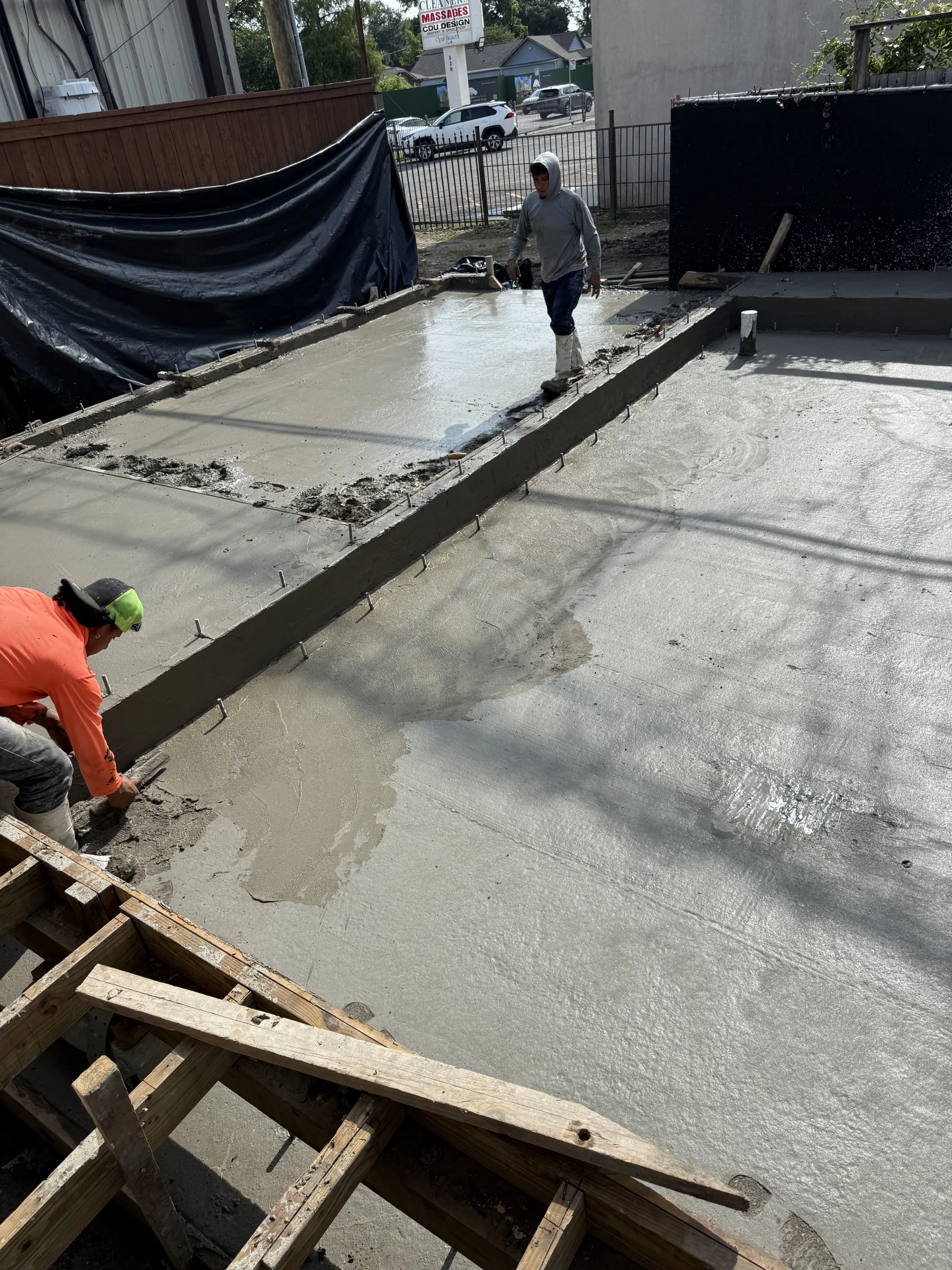 Concrete work for the detached structure